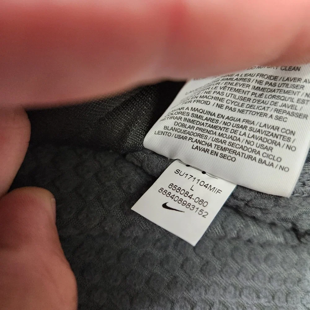 Nike Jacket Men Large Sphere Hybrid Woven Coat Grid Therma Fleece Lined Gray NEW